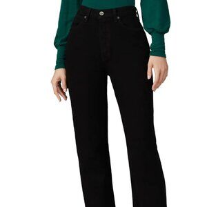 Reformation Twill Black Work Pants with Painter Hook